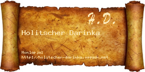 Holitscher Darinka névjegykártya